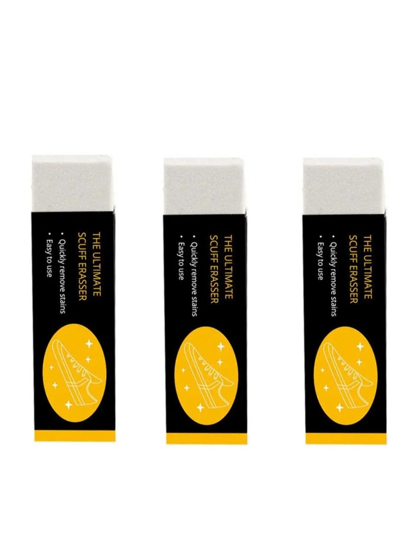 مجموعة من 3 قطع، أداة تنظيف الأحذية البيضاء، فرشاة تلميع الأحذية المصنوعة من الجلد السويدي، ممحاة مزيل بقع الأحذية المصنوعة من الجلد السويدي (أبيض) - Image 1